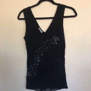 Metaphor black sequin tank top size s